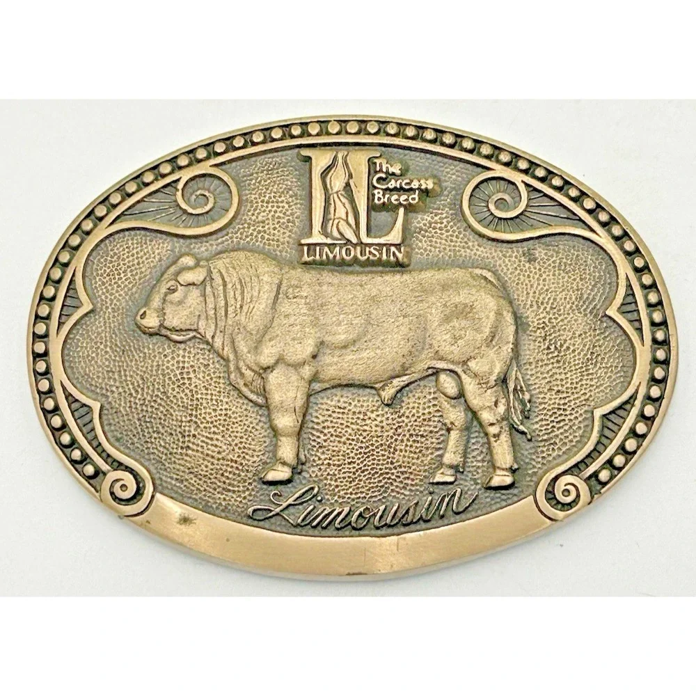TONY LAMA Limousin Bull Cow Sire Belt Buckle Cattle Breed Series FIRST Edition